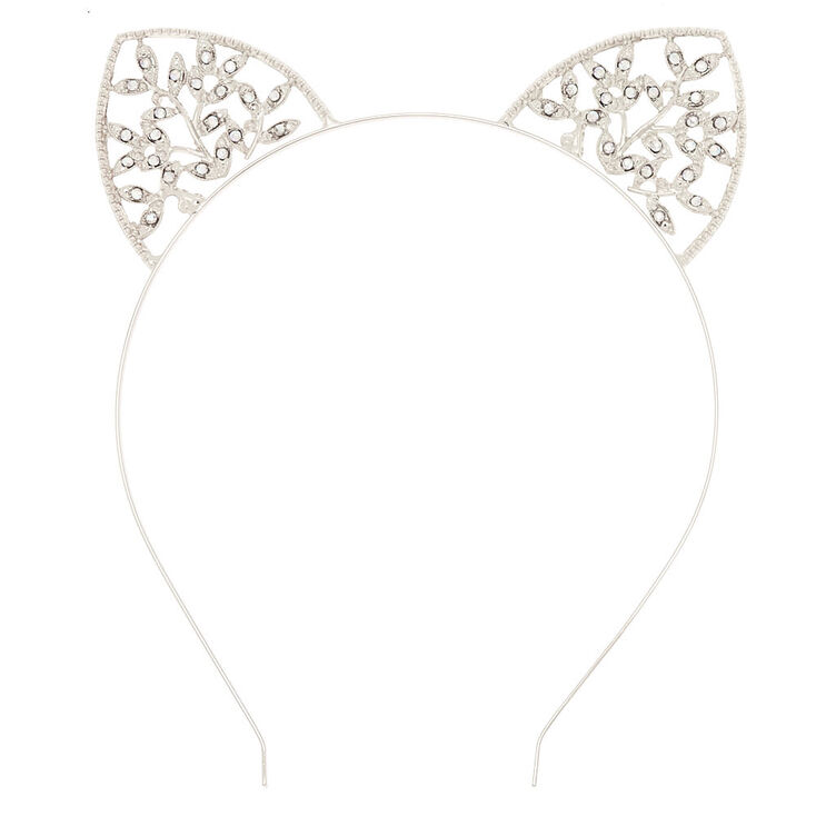 Silver Ivy Cat Ears Headband,