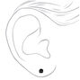 Sterling Silver Black Cubic Zirconia Round Stud Earrings - 3MM, 4MM, 5MM,