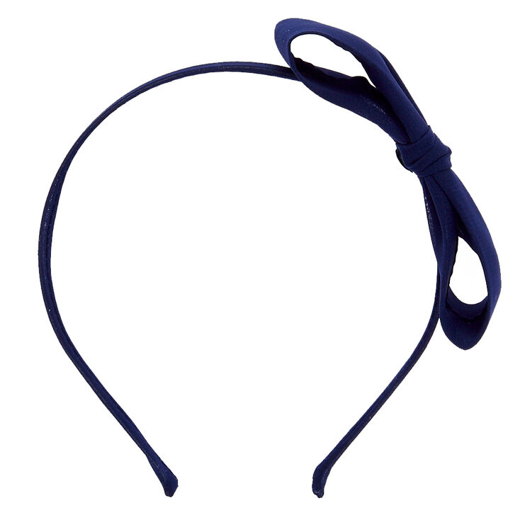 Structured Navy Bow Headband,
