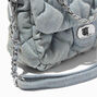 Denim Quilted &amp; Chain Crossbody Bag,