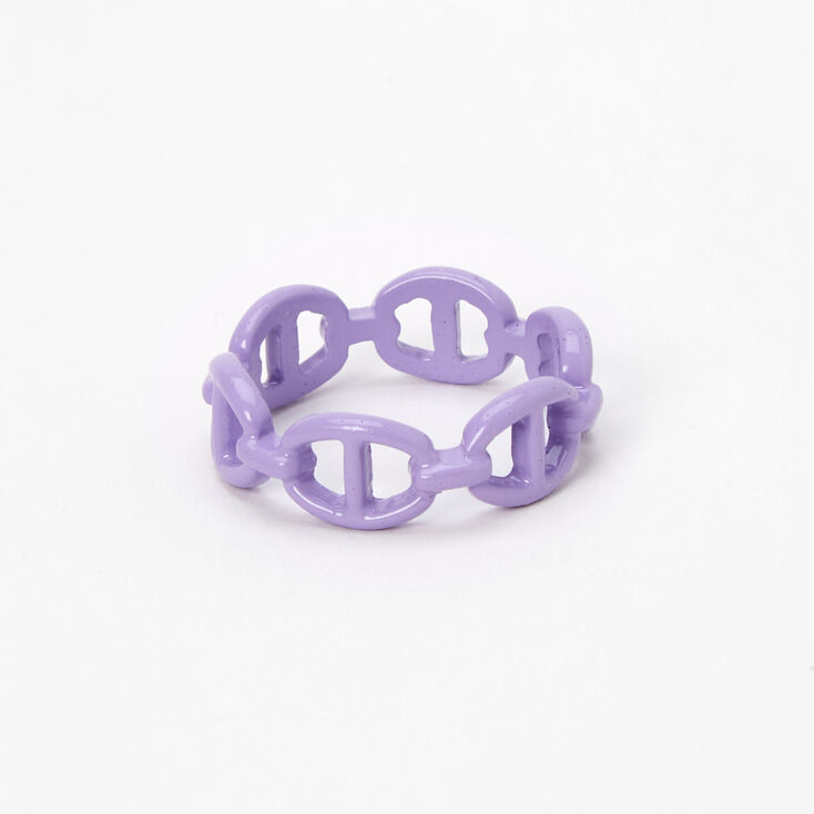 Purple Chain Link Cut Out Enamel Ring,