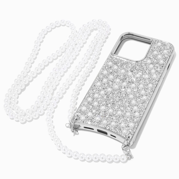 Pearl &amp; Crystal Phone Case With Strap - Fits iPhone&reg; 13 Pro,