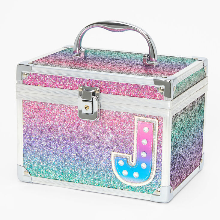 Initial Glitter Lock Box - J,