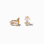 C LUXE by Claire&#39;s 18k Yellow Gold Plated Cubic Zirconia 6MM Baguette Stud Earrings,