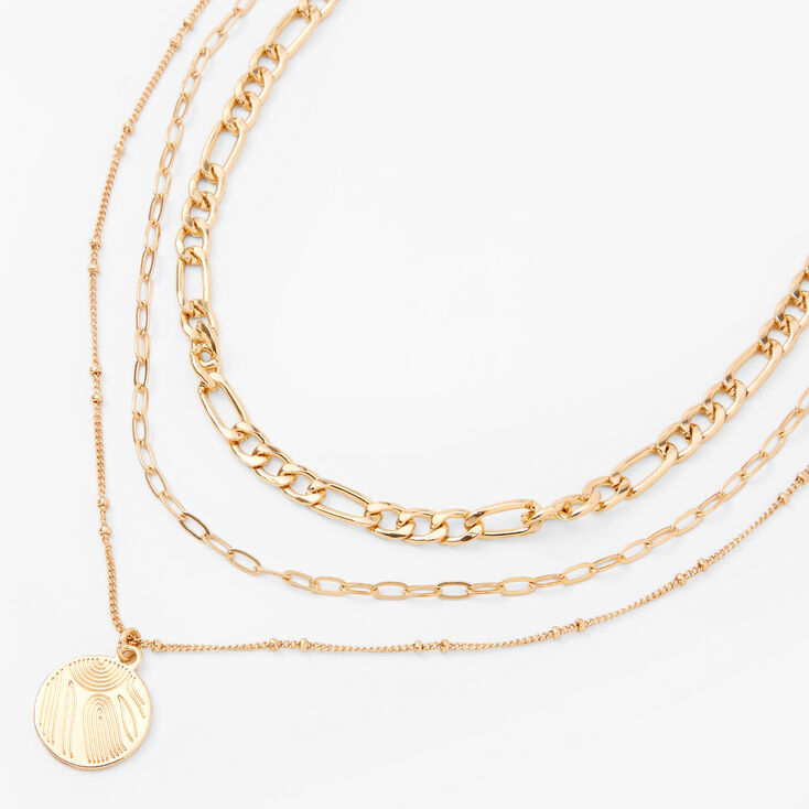 Gold Chain Multi Strand Necklace,