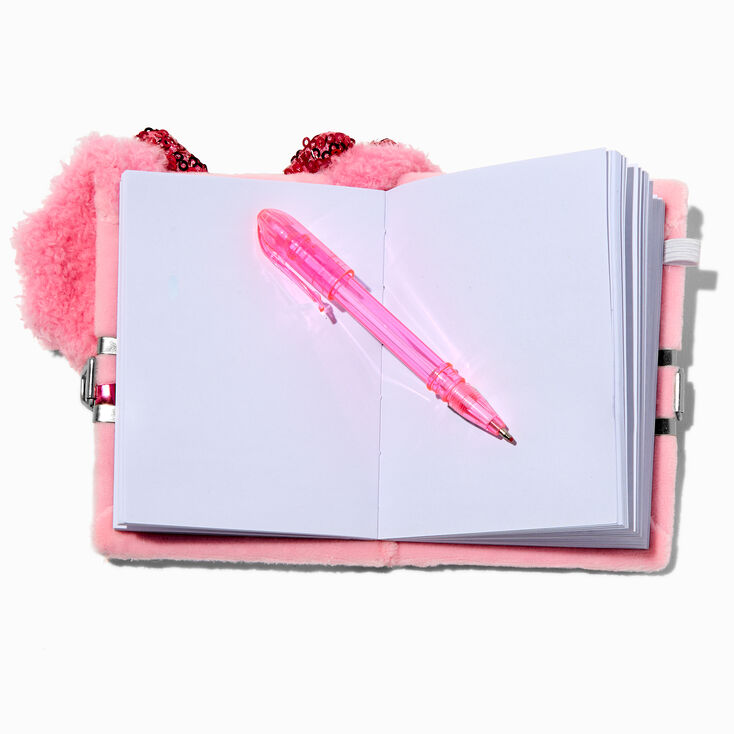 Claire&#39;s Club Pink Poodle Plush Lock Diary,
