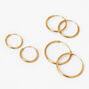 C LUXE by Claire&#39;s 18k Yellow Gold Plated Classic Hoop Earrings - 3 Pack,