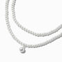 Two-Row Pearl Dangle Multi-Strand Necklace,
