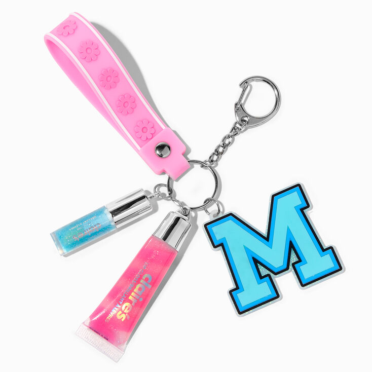 Initial Varsity Lip Gloss Keychain - M,