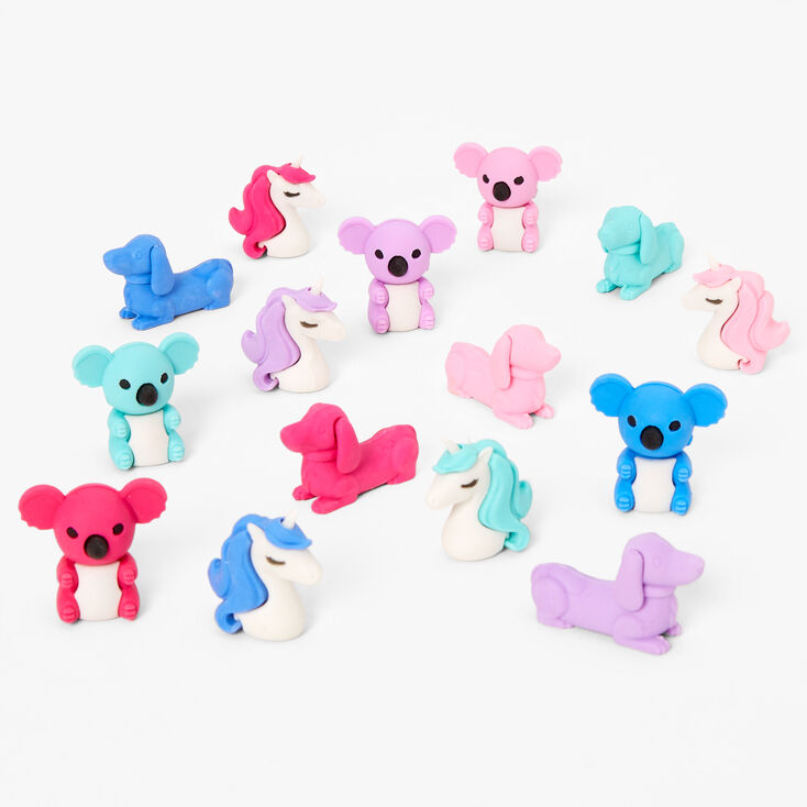 Pastel Animal Erasers - 15 Pack,