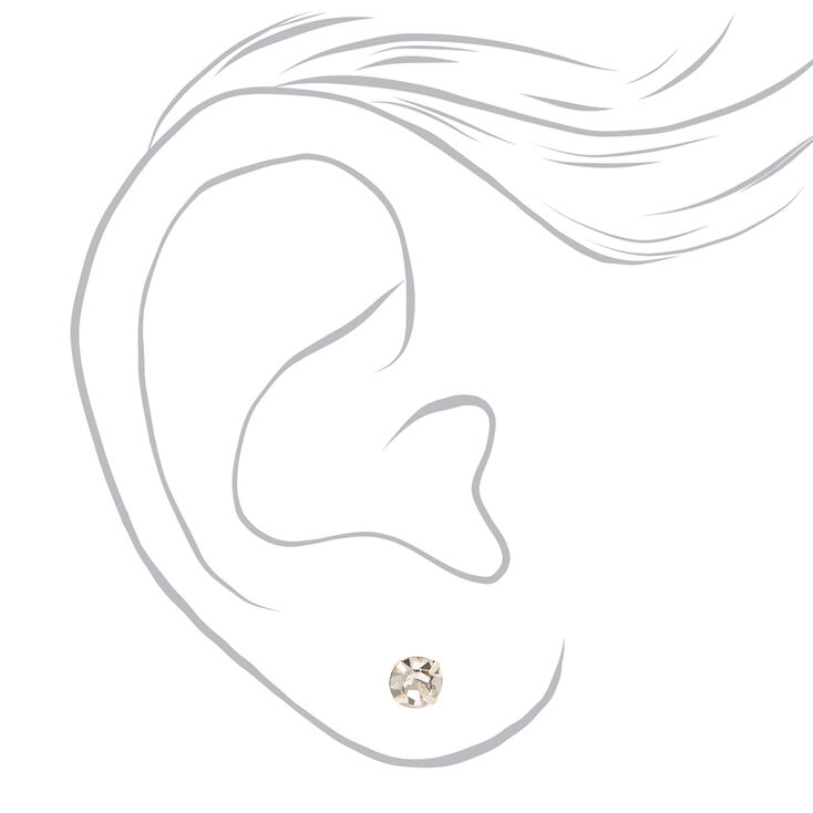 Silver Graduated Round Magnetic Stud Earrings - 9 Pack,