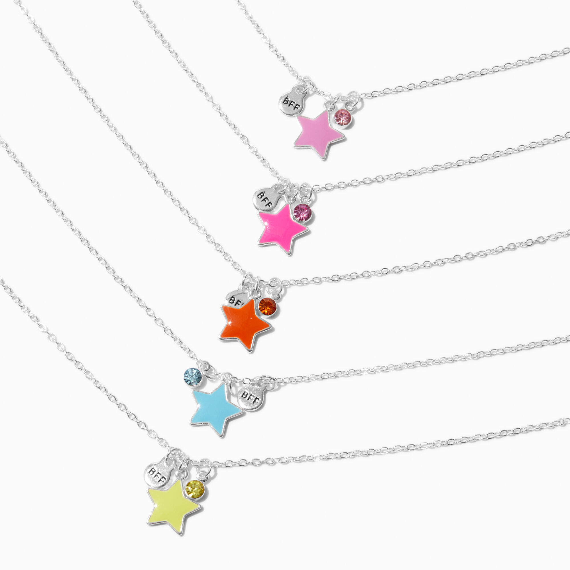 Best Friends Five Star Pendant Necklaces - 5 Pack ,