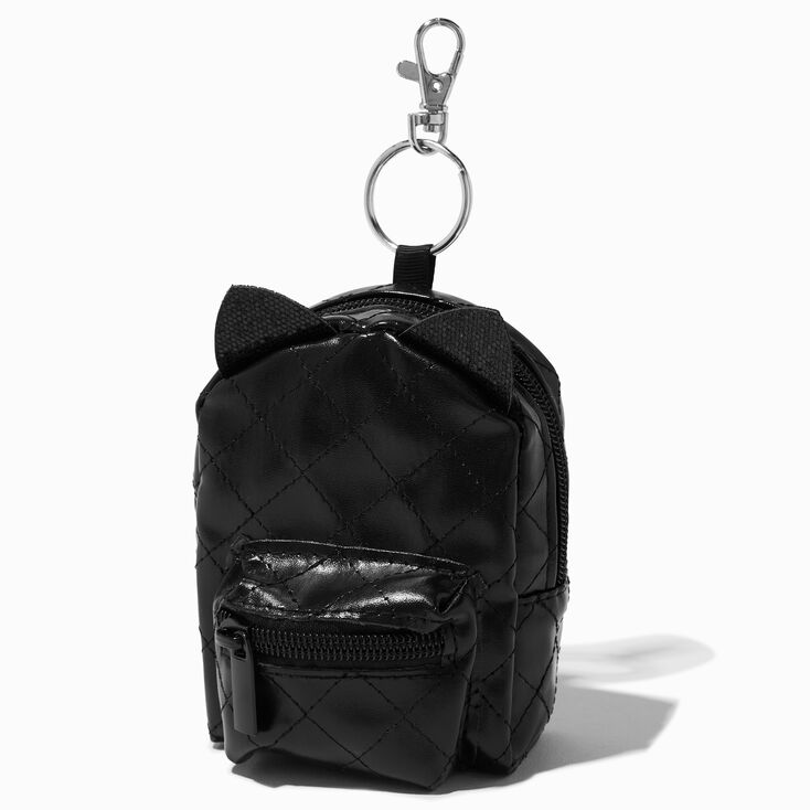 Black Cat Plush Mini Backpack Keychain,