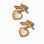 Gold-tone Knot Heart Dangler Earrings ,