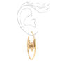 Gold 60MM Angel Script Hoop Earrings,