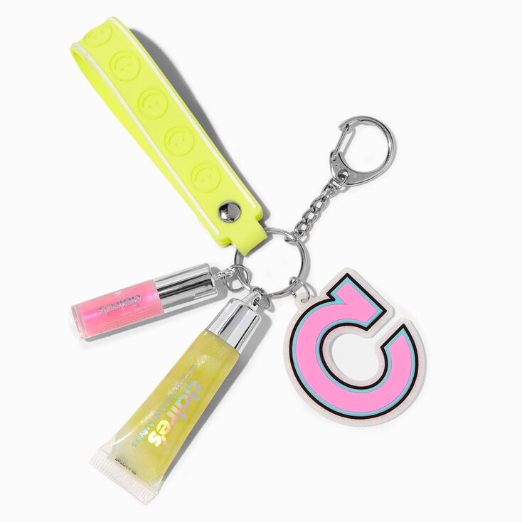 Initial Varsity Lip Gloss Keychain - C,