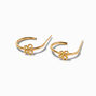 C LUXE by Claire&#39;s 14k Yellow Gold 15MM Butterfly Open Hoop Earrings,