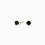 C LUXE by Claire&#39;s 14k Yellow Gold Black Cubic Zirconia 3MM Round Stud Earrings,