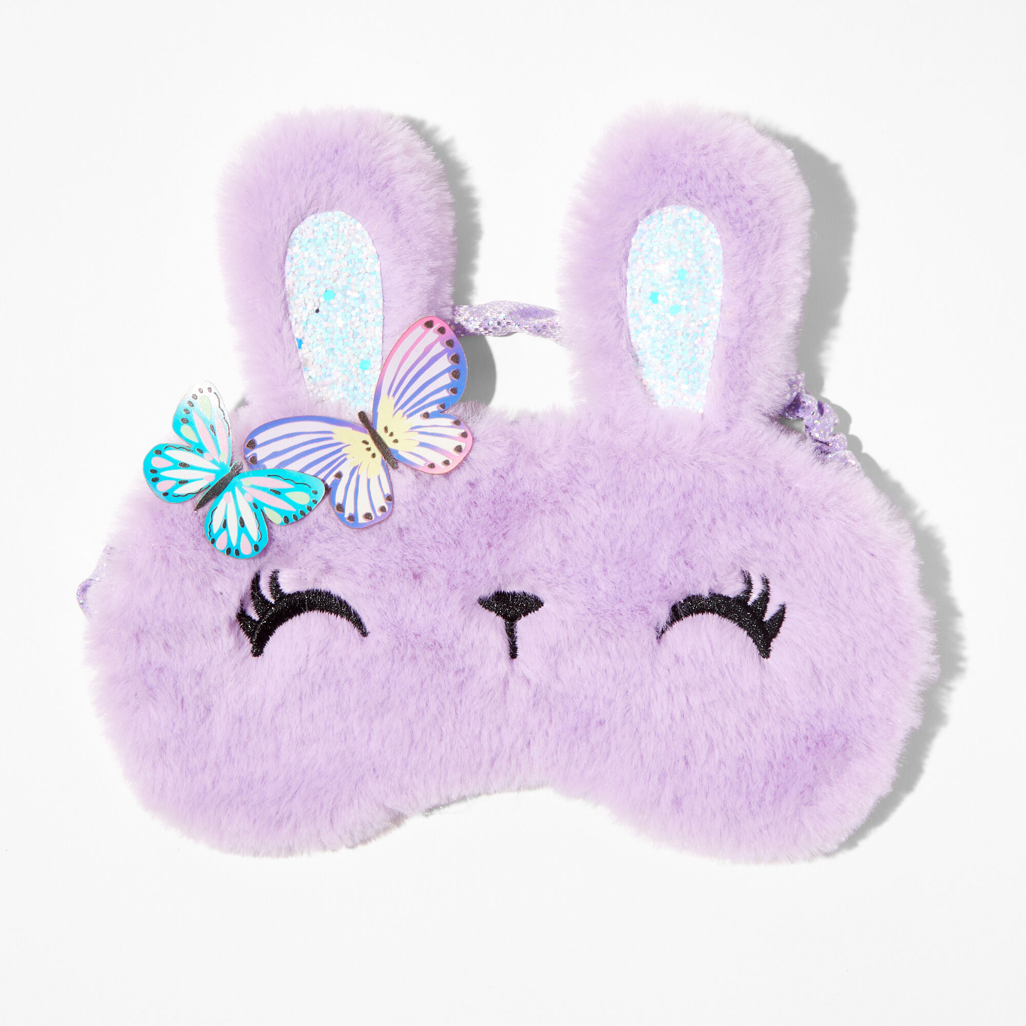 Claire's Club Butterfly Purple Bunny Furry Sleeping Mask,