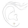 Silver Embellished Cross Stud Earrings - 6 Pack,