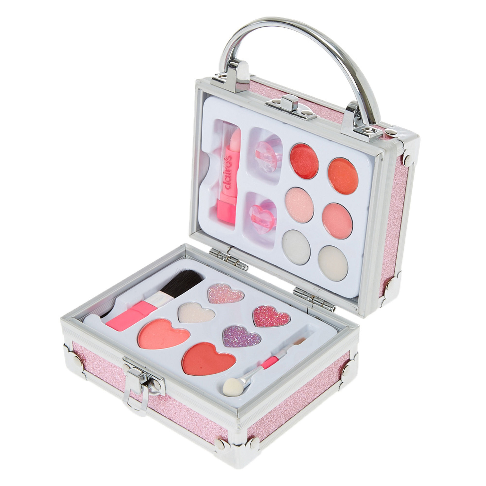 Claire's Club Pink Glitter Lock Box Makeup Set,