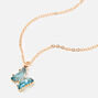 Butterfly Birthstone 16&quot; Gold Pendant Necklace - March,