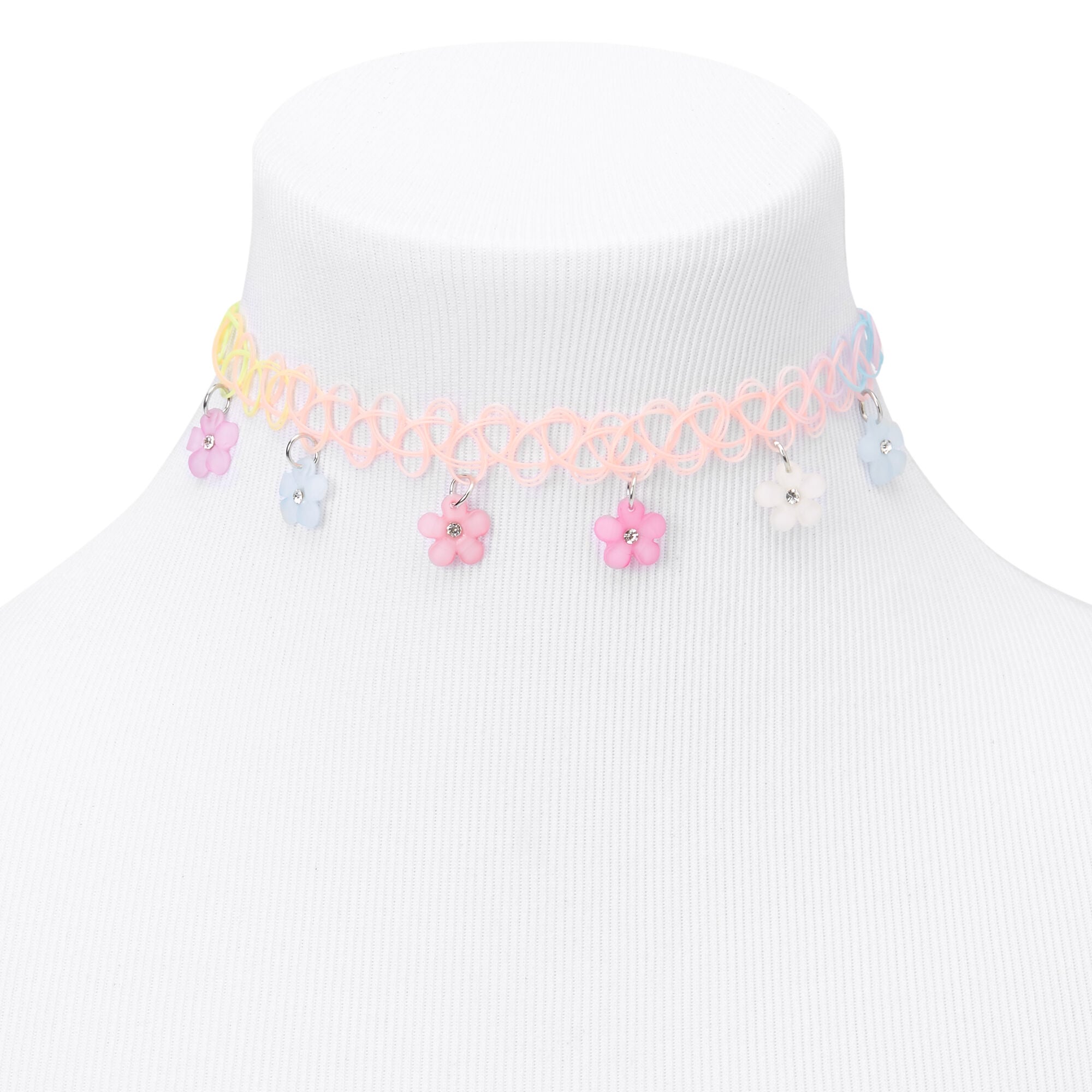 Pastel Flower Power Tattoo Choker Necklace | Claire's US