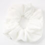 Medium White Velvet Hair Scrunchie,