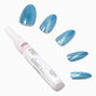 Pale Blue Cat Eye Stiletto Vegan Faux Nail Set - 24 Pack,