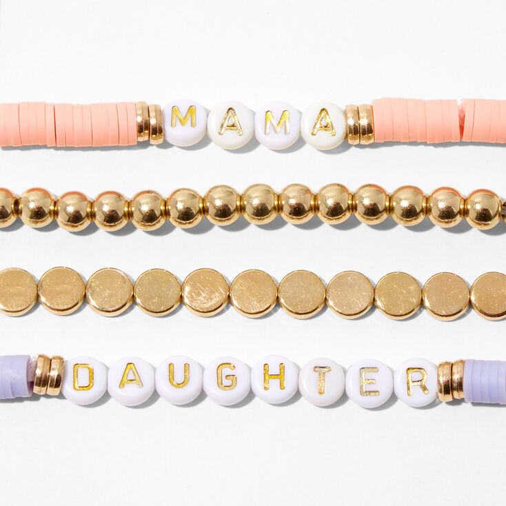 Mama &amp; Daughter Beaded Stretch Bracelet Set - 4 Pack,