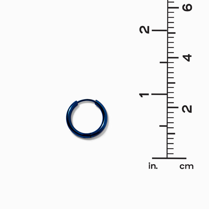 C LUXE by Claire&#39;s Blue Titanium 12MM Hoop Earrings,