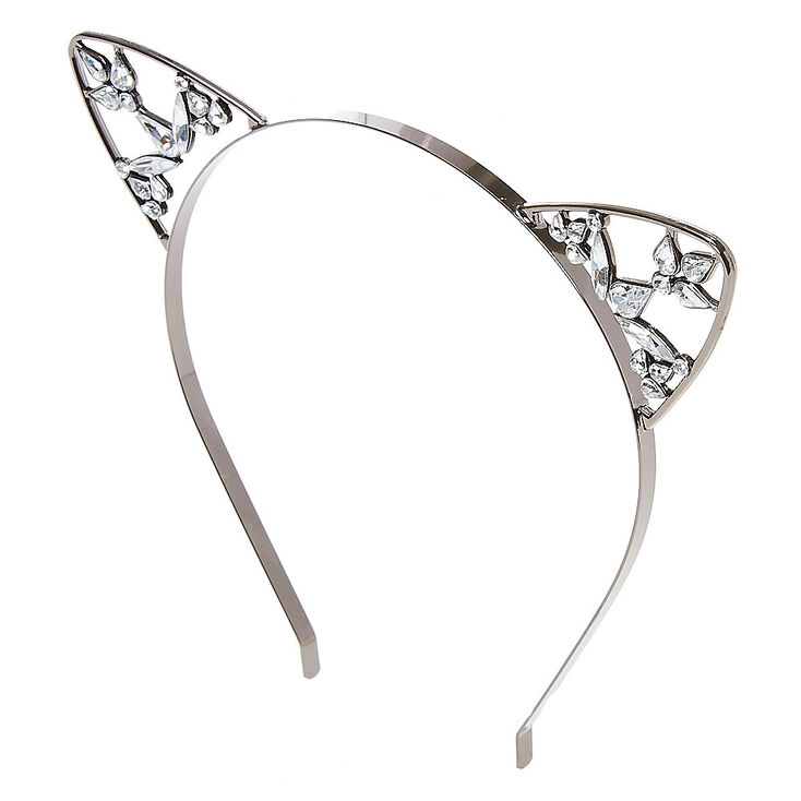 Hematite Glass Stone Cat Ears Headband,