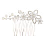 Silver Frosted Flower Hair Comb,