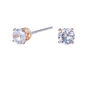 Rose Gold-tone Cubic Zirconia 4MM Round Stud Earrings,
