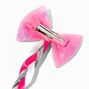 Claire&#39;s Club Hot Pink Bow Braid Faux Hair Clip,