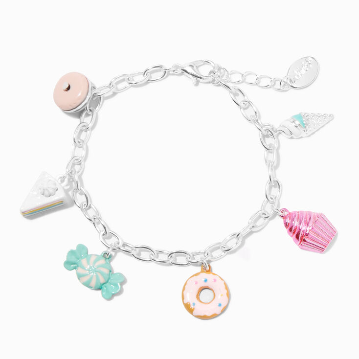 Silver Sweet Dessert Treats Charm Bracelet,