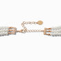 Gold-tone Pearl Multi-Strand Choker Necklace ,