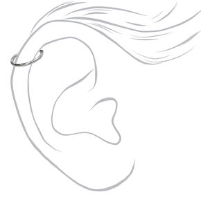 Silver Titanium 16G Studded Cartilage Hoop Earring,