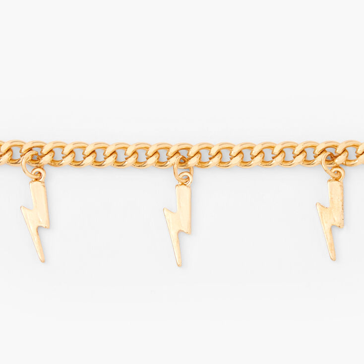 Gold Lightning Charm Bracelet,