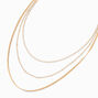 Gold Multi-Strand Mixed Chain Necklace,