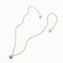 Gold-tone Butterfly Birthstone Pendant Necklace - December,