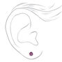 Sterling Silver Purple Cubic Zirconia 5MM Round Stud Earrings ,