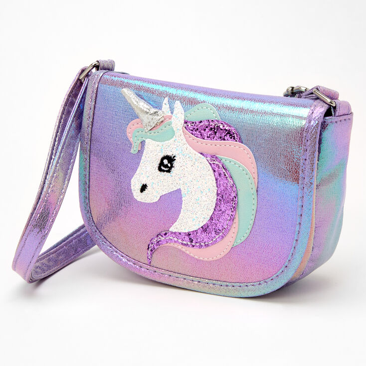 Claire&#39;s Club Glitter Unicorn Handbag - Lilac,