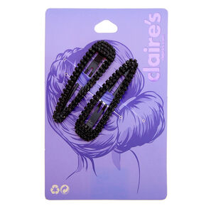 Black Rhinestone Snap Clips - 2 Pack,