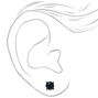 Black Cubic Zirconia 8MM Round Stud Earrings,