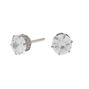 C LUXE by Claire&#39;s Silver Titanium Cubic Zirconia 6MM Round Stud Earrings,