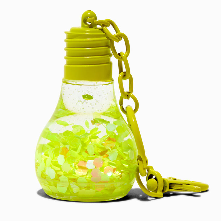 Yellow Chick &amp; Light Bulb Water-Filled Keychain,