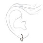 C LUXE by Claire&#39;s Titanium Silver 10MM Tube Hoop Earrings,