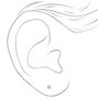 Silver-tone Cubic Zirconia 4MM Round Stud Earrings,