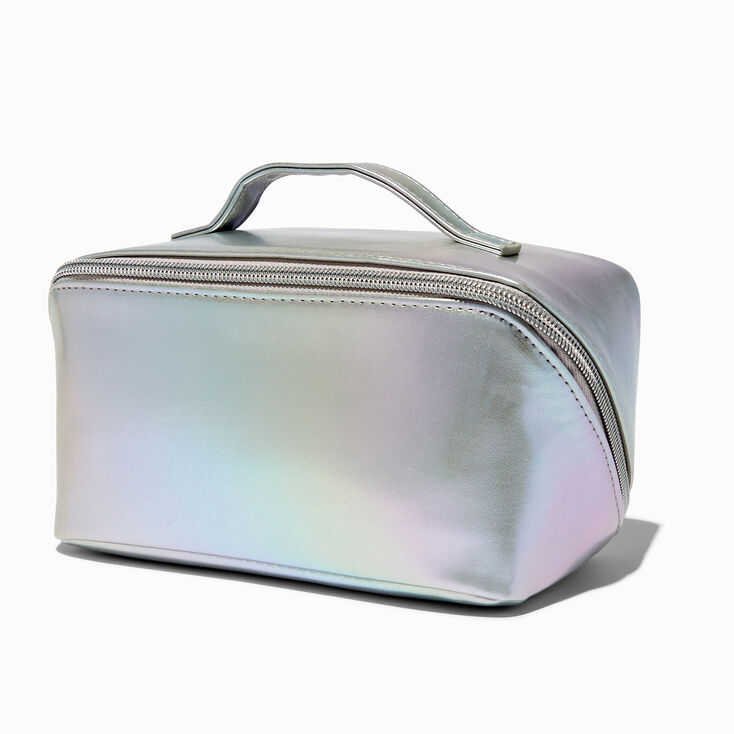 Iridescent Silver Makeup Bag,